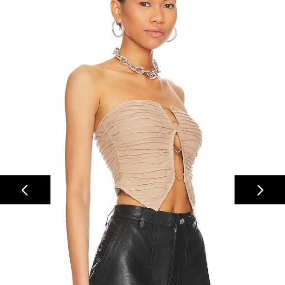 NWT Revolve Superdown Avian Strapless Top in Taupe - Picture 2 of 5